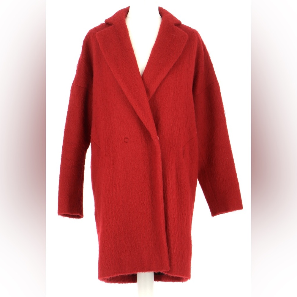 Comptoir des Cotonniers Red Wool Oversized Coat Selmira